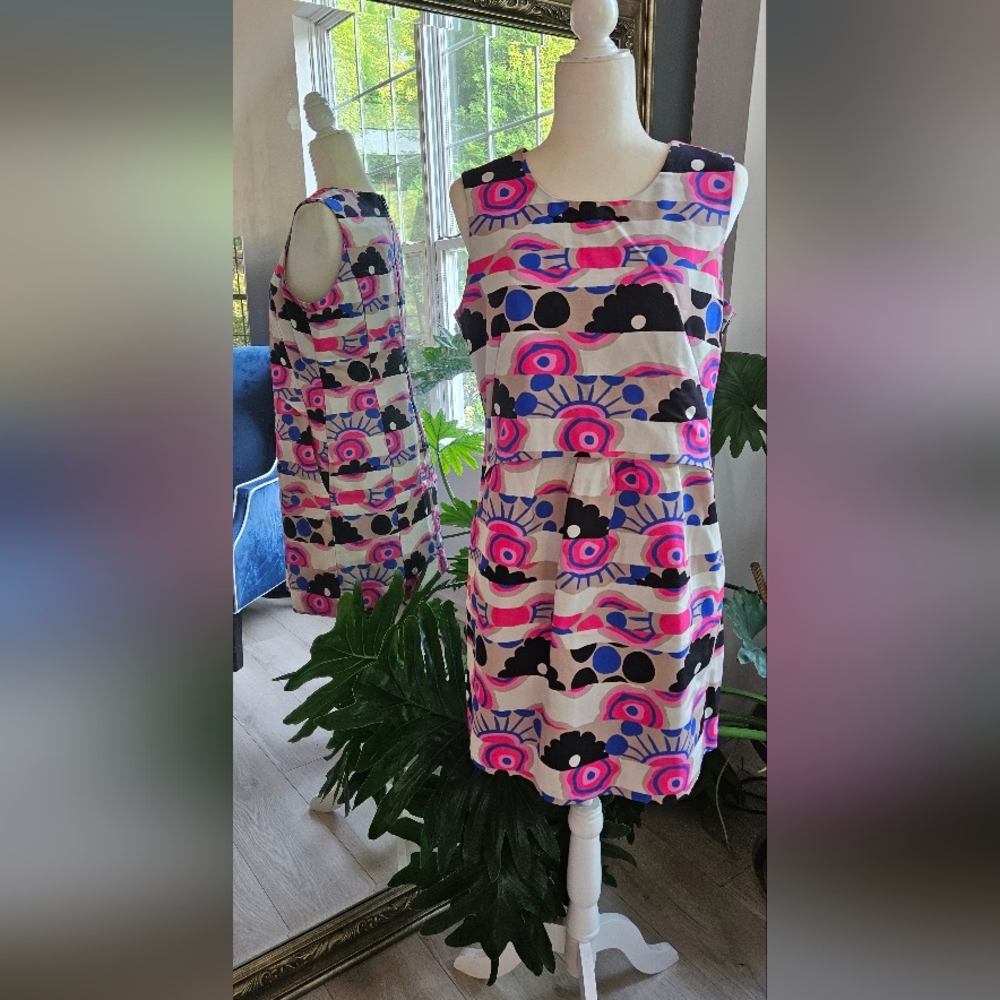 Mi Women's Dress - Pink, Blue, Black Pattern